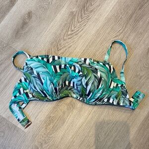Shade and shore, tropical palm bikini top 38 DD like new